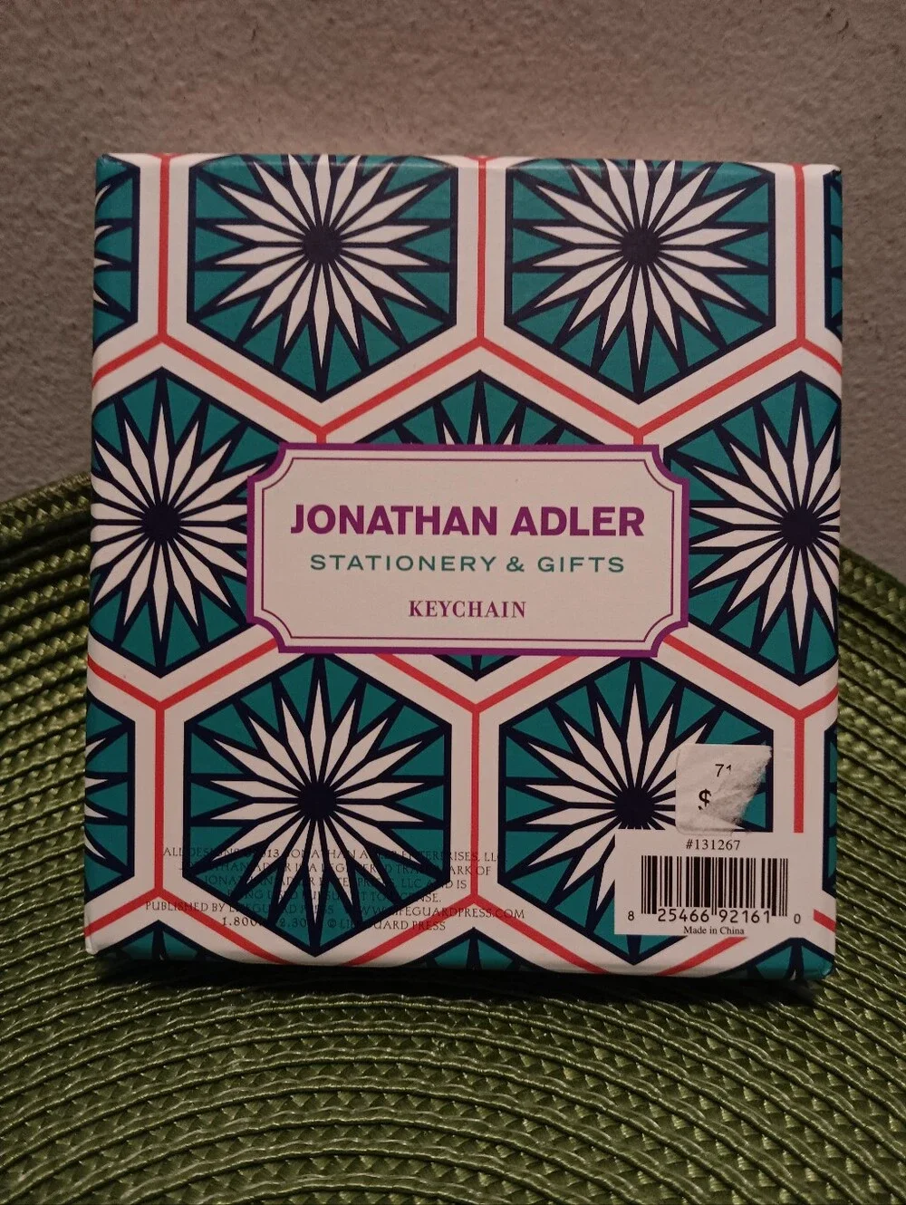 Jonathan Adler Orange & Teal Fox Keyring